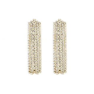 Michelle Bijoux Stud Earrings 5 String White Stones