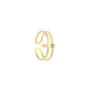 Kopen wit Michelle Bijoux Ring (Sieraad) Dubbel Met Steen (One Size)