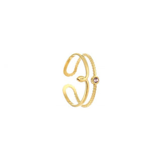 Kopen roze Michelle Bijoux Ring (Sieraad) Dubbel Met Steen (One Size)