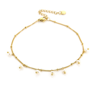 Michelle Bijoux Ankle Jewelry Necklace Balls With Pearls