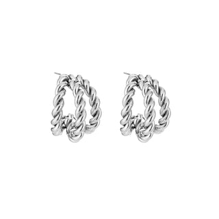 Michelle Bijoux Ear Studs Three Hoops Twisted