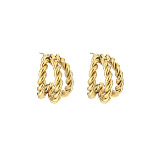 Michelle Bijoux Ear Studs Three Hoops Twisted