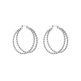 Kaufen silber Michelle Bijoux Doppelt gedrehte Ohrringe