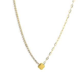 Michelle Bijoux Necklace Clover half rhinestone