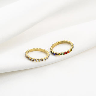 Michelle Bijoux Ring (Sieraad) Circles Witte Stenen (Maat 16-17)