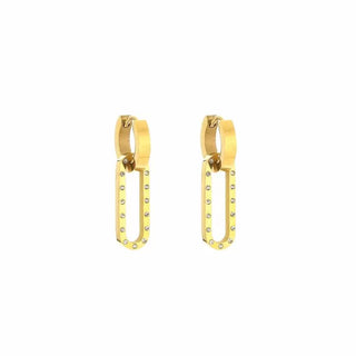 Bijoutheek Earrings heap of white stones