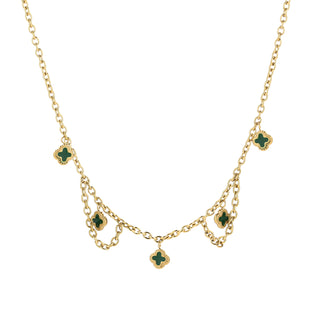 Michelle Bijoux Necklace Links Clovers Gold