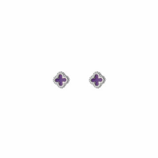 Koop purple Michelle Bijoux Ear Studs Clover silver (5mm)