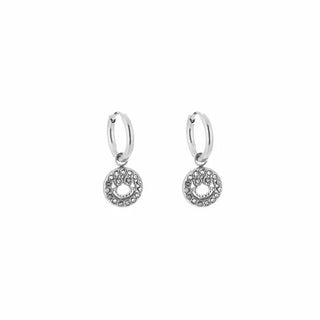 Bijoutheek Oorhangers smiley witte stenen