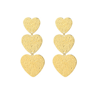 Michelle Bijoux Ear Studs Three Hearts