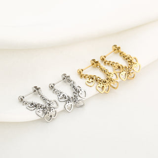 Michelle Bijoux Ear Studs Necklace Hearts