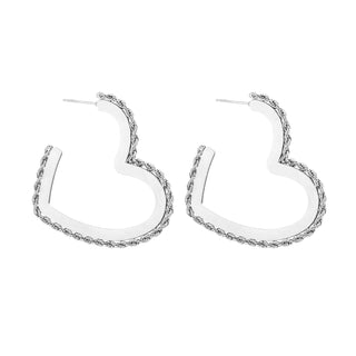 Michelle Bijoux Stud Earrings Heart Twisted Necklace Large