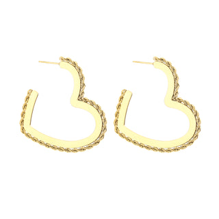 Michelle Bijoux Stud Earrings Heart Twisted Necklace Large