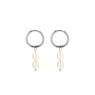 Michelle Bijoux Oorhangers Twee Zoetwater Parels