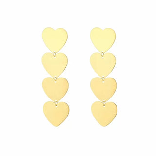Bijoutheek Ear Studs 4 hearts matt