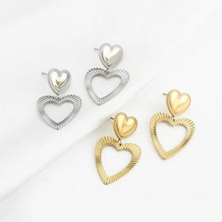 Bijoutheek Ear Studs Two Hearts