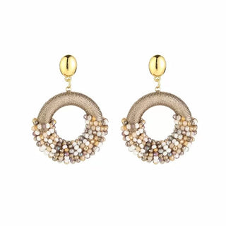 Bijoutheek Ear Studs Round Heart Beads