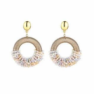 Koop blue Bijoutheek Ear Studs Round Heart Beads