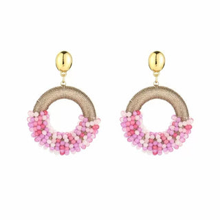 Koop purple Bijoutheek Ear Studs Round Heart Beads