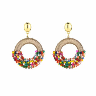 Bijoutheek Ear Studs Round Heart Beads