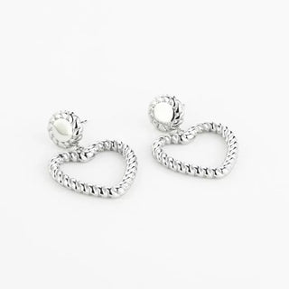 Koop silver Bijoutheek Ear Studs Dot Twisted Heart Large