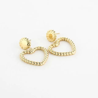 Bijoutheek Ear Studs Dot Twisted Heart Large
