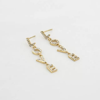 Bijoutheek Stud Earrings Love White Stones