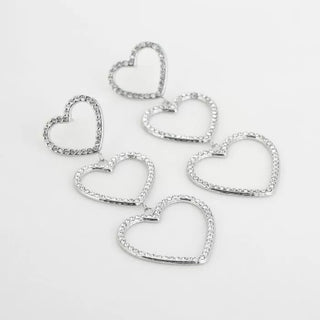Koop silver Bijoutheek Ear Studs 3 Hearts White Stones