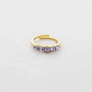 Kopen paars Michelle Bijoux Ring (Sieraad) 5 Stenen Op Rij (One Size)
