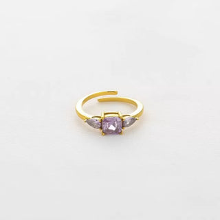 Michelle Bijoux Ring (Sieraad) Vierkante Steen (One Size)