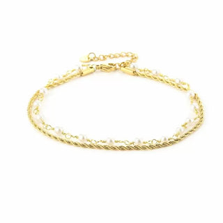Bijoutheek Ankle Jewelry 2 Necklaces Pearls