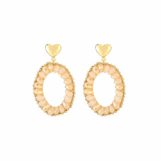 Koop beige Bijoutheek Ear Studs Oval Colored Beads