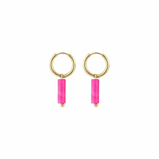 Kopen fuchsia Bijoutheek Oorhangers cilinder