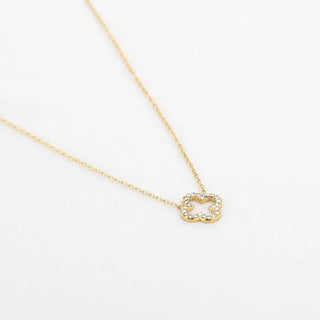 Kopen goud Bijoutheek Collier Klavers Strass