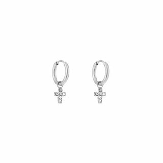 Bijoutheek Oorhangers Kruis Strass