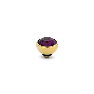 Kopen aubergine Melano Twisted Meddy CZ Stone Goud (4MM)