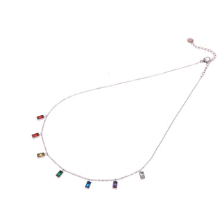 GO Dutch Label Necklace multi stone drops Silver