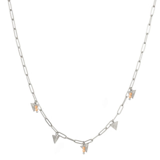 Go Dutch Label Ketting Schakels Driehoek Stenen Zilver