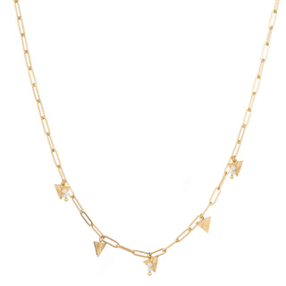 Kopen wit Go Dutch Label Ketting Schakels Driehoek Stenen Zilver