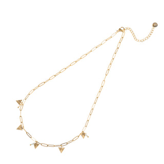 Go Dutch Label Ketting Schakels Driehoek Stenen Zilver