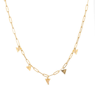 Kopen goud Go Dutch Label Ketting Schakels Driehoek Stenen Zilver