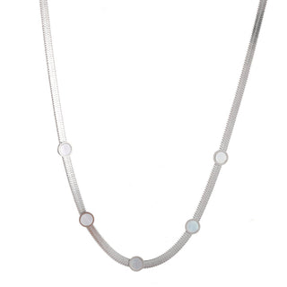 Go Dutch Label Necklace discs mother of pearl snake link