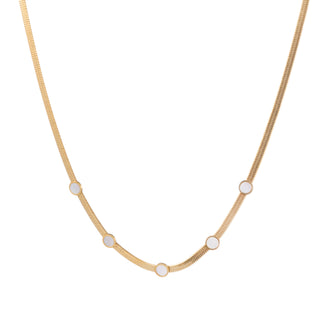 Go Dutch Label Necklace discs mother of pearl snake link