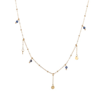 Go Dutch Label Ketting discs blauwe kralen