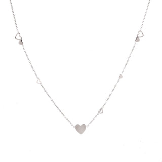 Go Dutch Label Collier groot hart en klein hartje zilver
