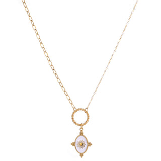 Go Dutch Label Necklace mediallon White