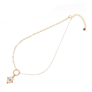 Go Dutch Label Necklace mediallon White