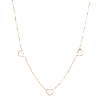 Kopen zilver Go Dutch Label Collier 3 open hartjes