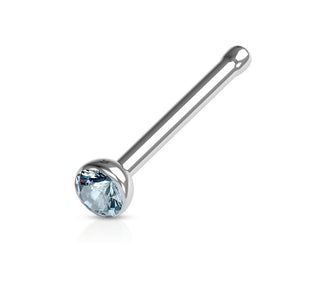 Neusstud Sterling Zilver met rond gekleurd kristal (1.5mm-2mm)