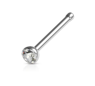 Neusstud Sterling Zilver met rond gekleurd kristal (1.5mm-2mm)